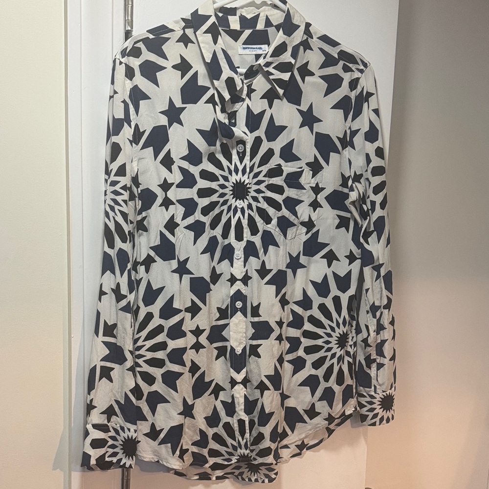Equipment Button-Down Shirt in Black and White Starburst Print